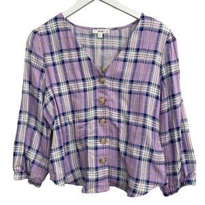 Mine Plaid Top Size L